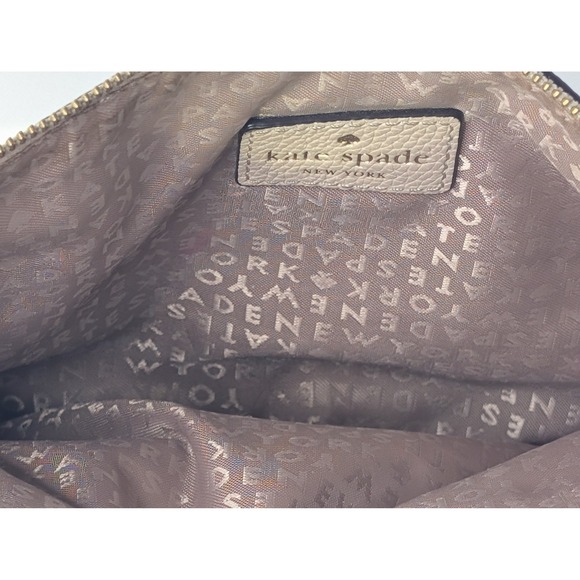 Kate Spade New York Triple Gusset Crossbody Bag Beige Pebbled Leather WKRU5503 - Picture 12 of 16